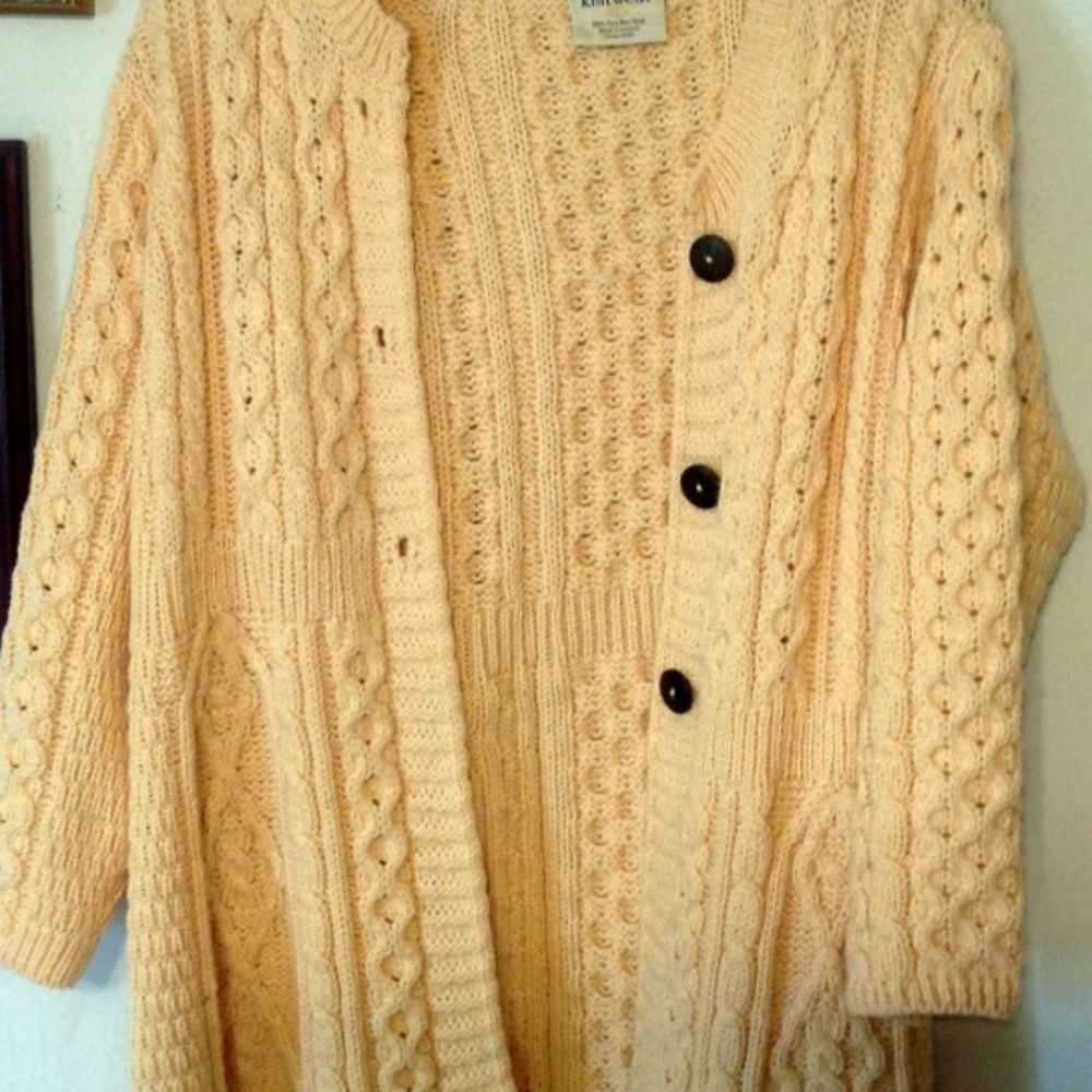 IRISH KILRONON  MERINO  100% YELLOW / GOLD SWEATER